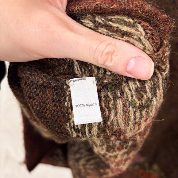 100% Alpaca Peruvian Connection Brown Button Up Vest - Picture 9 of 9